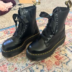 New Dr. Martens Jadon Smooth Black Leather Women's Boots